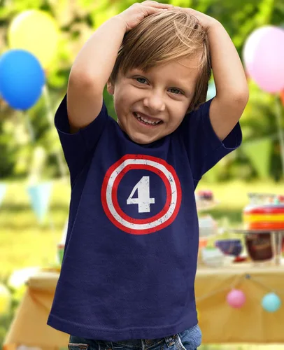 Vista 3 de Camiseta de cumpleaños número 4 para niño y niña, regalos para niños pequeños