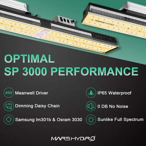 Vista 6 de Mars Hydro Luces de Crecimiento LED SP3000 Actualizadas 2023 de 2 x 4 pies con 960 Diodos Samsung LM301B, Lámparas Regulables de Espectro Completo