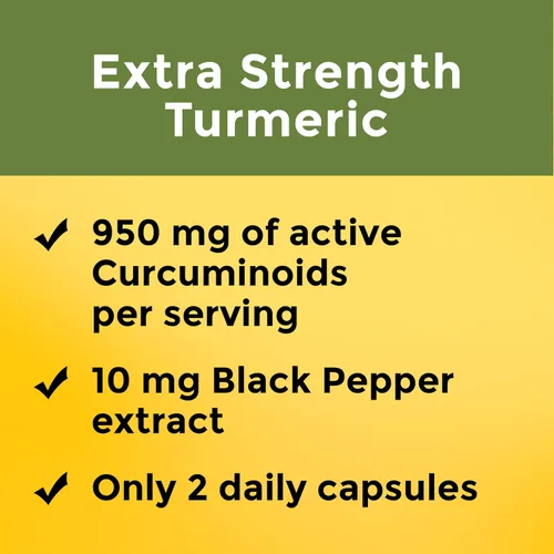 Vista 3 de Nature Made Curcumina de cúrcuma extra fuerte con pimienta negra, 1000 mg de extracto de cúrcuma por porción