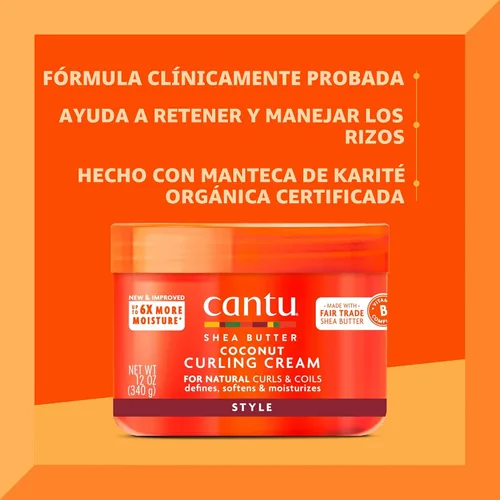 Vista 3 de Crema para rulos Cantu de coco, 12 oz