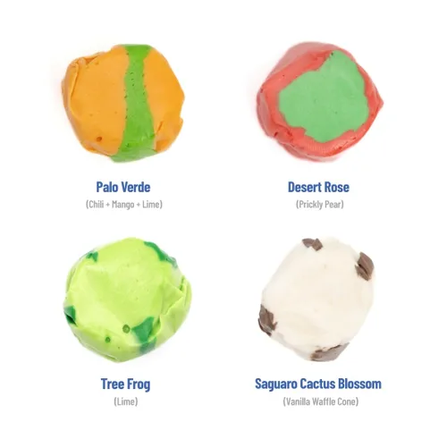 Vista 4 de Taffy Shop Arizona Favorites, caramelo de agua salada - Caramelo masticable suave gourmet, paquete variado, aperitivo dulce a granel, regalo fresco
