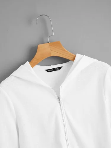 Vista 3 de Floerns Sudadera con capucha para mujer, con cremallera completa, manga larga, para entrenamiento