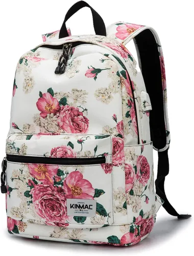 Vista 7 de Kinmac Mochila resistente al agua para laptop con puerto de carga USB para laptop de hasta 15.6 pulgadas (bordado)