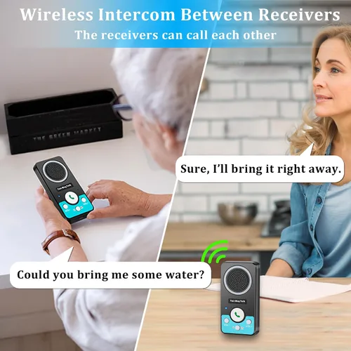 Vista 5 de Timbre inalámbrico con altavoz de audio de 2 vías, timbre de puerta de conversación natural manos libres, rango de 1300 pies, volumen de 8 niveles