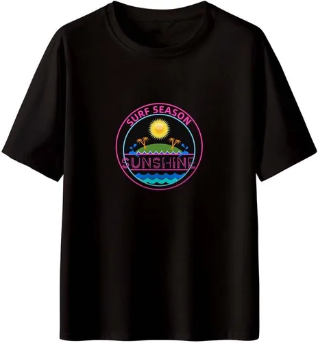 Vista 4 de Camiseta clásica para hombre, diseño de símbolos divertidos extraños, manga corta, color negro, camiseta casual de primera calidad