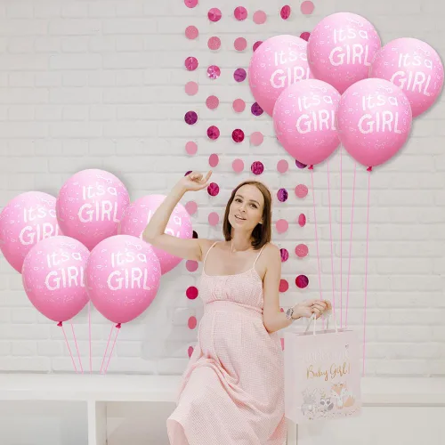 Vista 3 de 50 globos de látex rosa de 12 pulgadas para baby shower, fiesta de cumpleaños, docaraciones