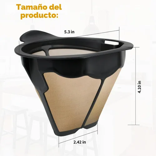Vista 2 de Filtros de café aptos para cafetera Ninja, filtro de café reutilizable