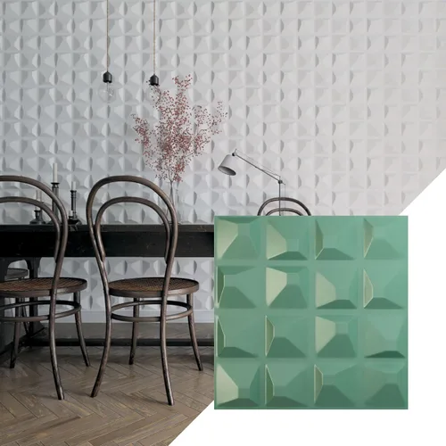 Vista 10 de Ekena Millwork 19 5/8 pulgadas de ancho x 19 5/8 pulgadas de alto, Tristan EnduraWall decorativo 3D, laguna satinada (cubre 2.67 pies cuadrados).