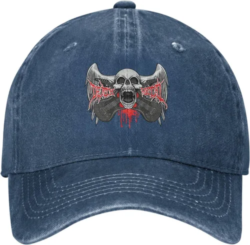 Vista 2 de Sombrero de vaquero de moda para hombre y mujer, ajustable para cuatro estaciones, gorra de béisbol del infierno con ángel, azul marino, Azul marino
