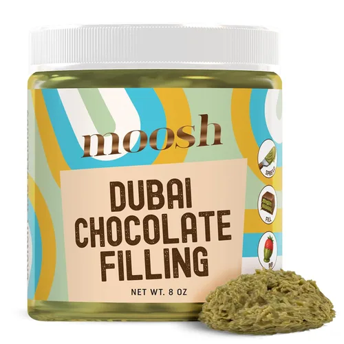 Vista 8 de Moosh Relleno de barra de chocolate Dubai: pistacho viral y Kataifi para postres, tostadas y dulces (6 onzas)