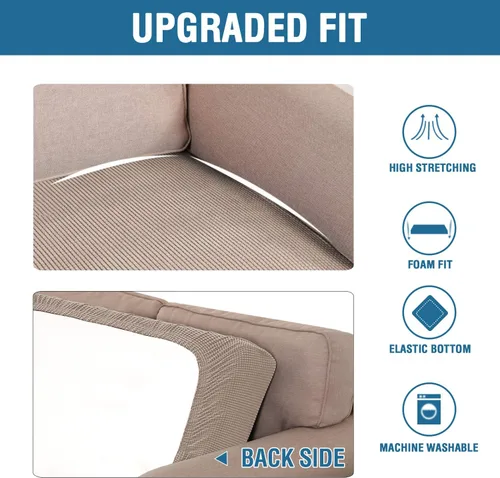 Vista 261 de H.VERSAILTEX Fundas de Cojín de Asiento Individuales Super Elásticas Fundas de Sofá Fundas de Cojín de Sofá Fundas Deslizables Juegos Tela de Sarga