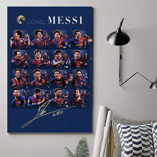 Vista 6 de SUKORI Messi - Póster Messi firmado (4) para dormitorio, estética, 12 x 18 pulgadas, sin marco