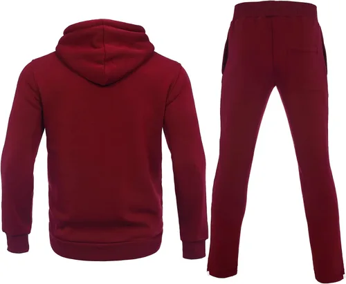 Vista 2 de Xmgelp Conjunto deportivo con capucha para hombre de 2 piezas, casual, con cierre completo