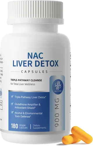 Vista 10 de Suplemento NAC 900 mg – Limpieza del Hígado Desintoxicación y Reparación, Salud Antioxidante y Celular, Apoyo a la Defensa del Alcohol – Cápsulas