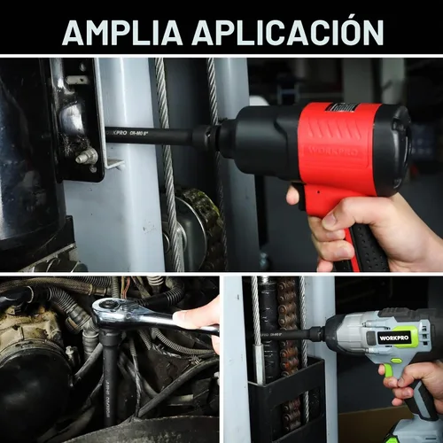 Vista 7 de WORKPRO Juego de barras de extensión de impacto de 1/2 pulgada, 3 piezas - 3, 6, 8 pulgadas de extensión de zócalo, acero CR-MO endurecido y tratado