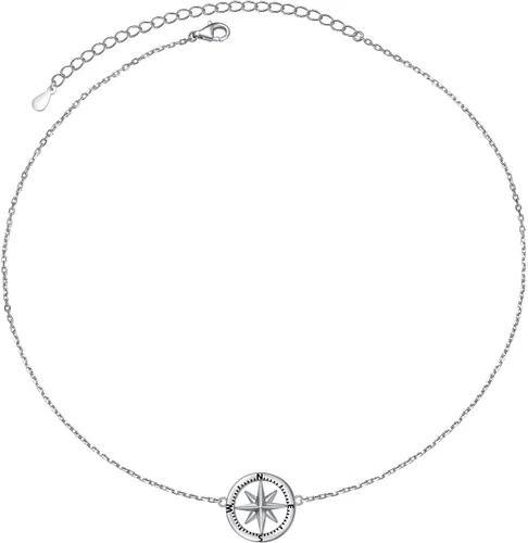 Vista 8 de S925 Sterling Silver Choker Dainty Adjustable Pendant Necklac for Women