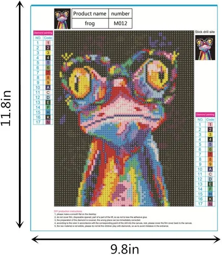 Vista 2 de MMAHD Kits de pintura de diamantes 5D para adultos, para manualidades, con rana, para bordado, con diamantes de imitación, pegados, manualidades