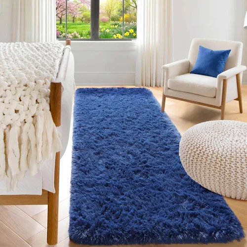 Vista 148 de ONASAR - Alfombra de pasillo negra de 2 x 6 pies, esponjosa, lavable, ultrasuave, afelpada, peluda, tapete para bebés, dormitorio de niños, armario