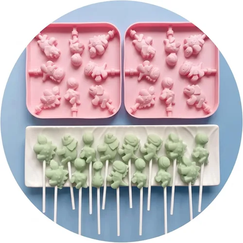 Vista 12 de Silicone Lollipop Mold Set,Animal Candy Sucker Mold (2pcs Animal)