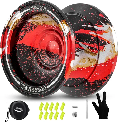 Vista 12 de WATIEOBOO Yoyo Yoyo sensible para principiantes Yoyo profesional no sensible para adultos Yoyos de trucos metálicos profesionales con kit
