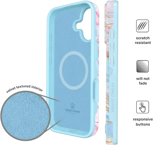 Vista 1158 de VELVET CAVIAR Funda para iPhone 15, compatible con MagSafe, probada contra caídas de 10 pies, fundas protectoras de diseño, leopardo color rosa