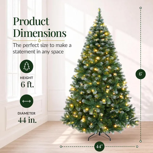 Vista 30 de Best Choice Products Árbol de Navidad azul bebé preiluminado de 6 pies, decoración navideña artificial completa con 947 puntas de rama, 250 luces