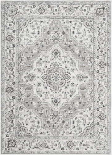 Vista 3 de Home Dynamix Belmar Sterling - Alfombra de medallón oriental, gris/marfil, rectangular de 7 pies 10 pulgadas x 10 pies 2 pulgadas