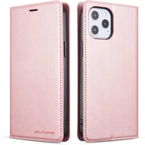 Vista 21 de QLTYPRI Funda tipo cartera para iPhone Air, 3 tarjeteros, color negro Funda de piel sintética de alta calidad, cierre magnético, soporte