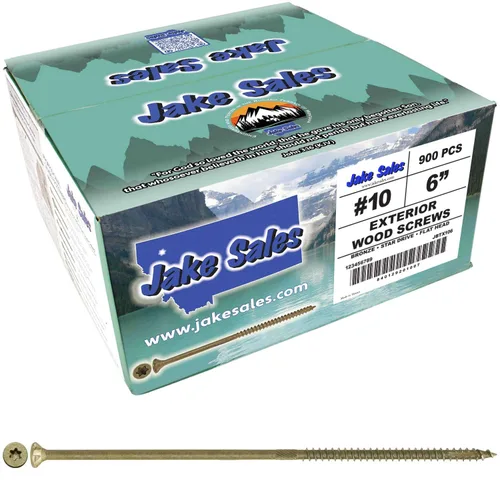 Vista 264 de 8 x 1 revestimiento exterior recubierto de bronce, tornillo de madera multiusos compatible con ACQ, cabeza plana Torx/Star Drive de 1 libra, 288