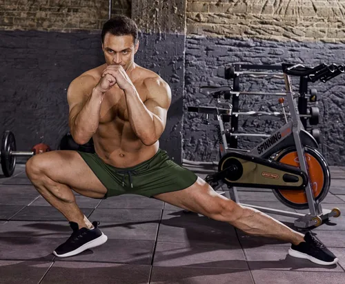 Vista 3 de COOFANDY Paquete de 2 pantalones cortos de entrenamiento de gimnasio para hombre, pantalones deportivos de malla, entrenamiento de culturismo