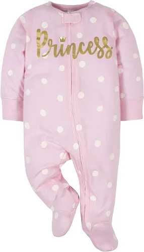 Vista 2 de Gerber Sleep 'N Play - Paquete de 4 enterizos con pies para niñas bebés