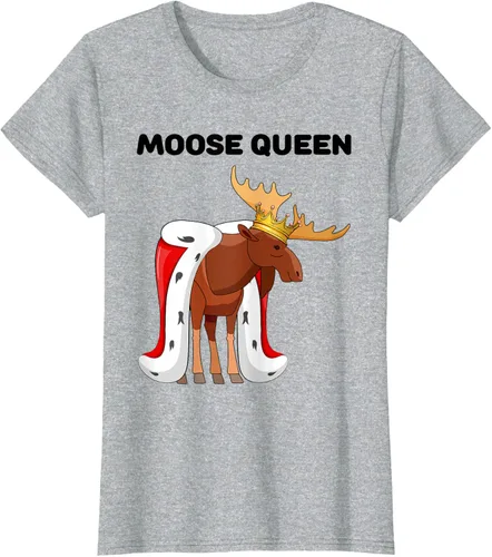 Vista 20 de Moose Queen Camiseta para niñas amantes de los alces Camiseta de alce para mujer, Blanco