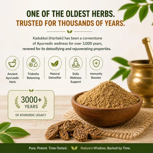 Vista 4 de YOGIS HERBS Kadukkai Powder - Haritaki dessembrado/Terminalia chebula/Harad — Polvo tradicional de hierbas tamil para rutinas diarias digestivas