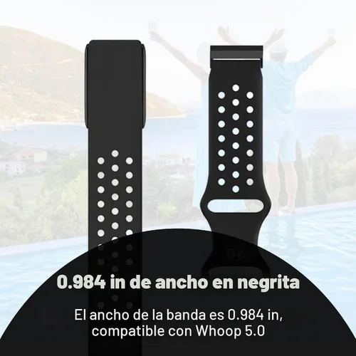 Vista 3 de DADO Whoop 5.0 Correa de silicona compatible – Banda ajustable inspirada en el deporte, correa de muñeca transpirable y ligera de repuesto para Todo