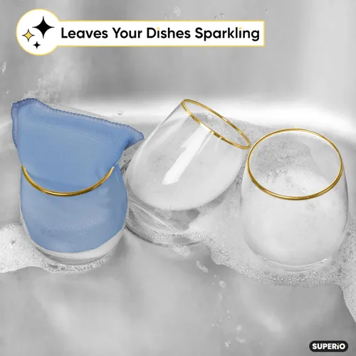 Vista 4 de Esponjas de microfibra para platos, esponjas de cocina, esponja antiarañazos, esponjas de limpieza para el hogar, suministros de limpieza multiusos