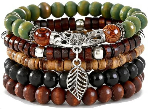 Vista 40 de Pulsera Gótica Ajustable de Cuero Trenzado Punk Multicapa de Estilo Grunge, Conjunto de Pulseras Emo con Brazalete de Metal, Envoltura