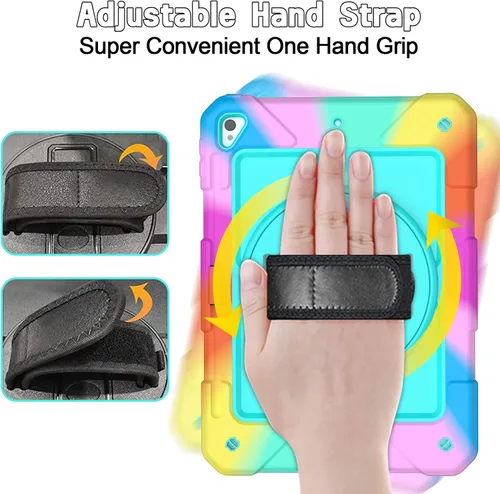 Vista 4 de LTROP Funda Protectora para iPad de 6ª/5ª Generación y iPad Air 2, Funda para iPad de 9.7 Pulgadas con Correa para el Hombro, Soporte