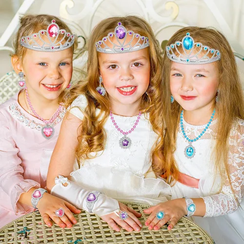 Vista 7 de LJZJ Princess Dress Up Toys & Jewelry Boutique, Girls Role Play Gift for 3+ Year Old Girl Toddler B-Day Party Favors