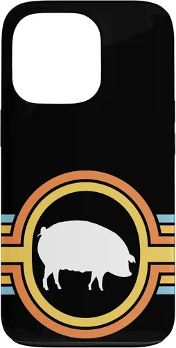 Vista 10 de Pig - Farm Farming Piglet Piggy Hog Swine Cute 70s Retro Case for iPhone 17