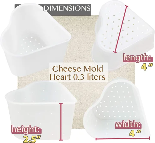 Vista 4 de PetriStor Molde de queso suave para queso de 8 piezas, 1/3 cuartos de galón, molde de queso suave para hacer queso, suministros caseros para hacer
