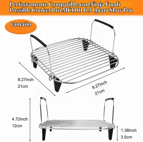 Vista 2 de BYKITCHEN Estante para asado y vaporizador para Ninja MC1101 6.5 QT