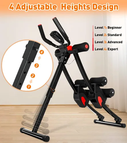 Vista 8 de Ab Workout Equipment, Ab Machine for Women, Adjustable Core Abdominal Exercise Fitness Equipment, Foldable Waist Trainer Ab Crunch Home Gym Systems