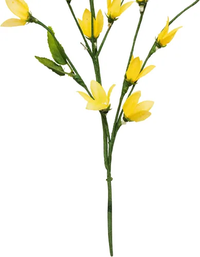 Vista 6 de Guirnalda floral de primavera artificial amarilla de 5 x 2 pulgadas, sin iluminación