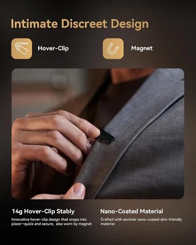 Vista 5 de Micrófono inalámbrico Hollyland Lark MAX 2 para iPhone/Cámara/Android, cancelación de ruido AI, audio de 32 bits de cadena completa, rango de 1115