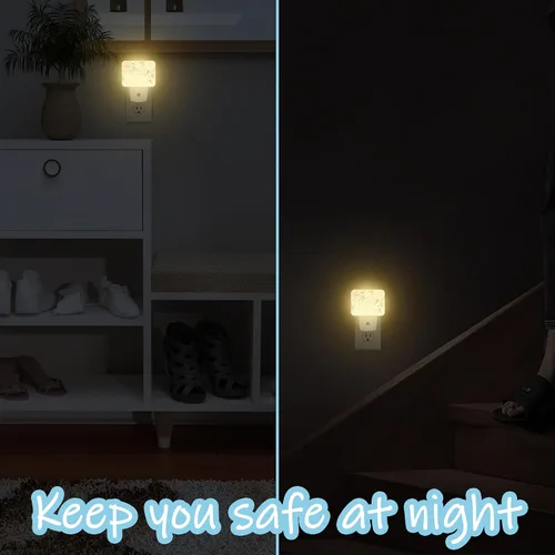 Vista 6 de Luz nocturna con luces vívidas de pared LED enchufable con sensor inteligente del anochecer al amanecer, para dormitorio, sala de estar, pasillo