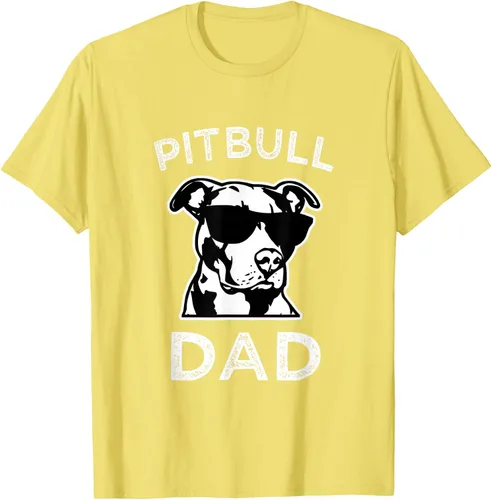Vista 21 de Camiseta para hombre con diseño de Pitbull Dad Pit Bull Dog para hombre, Negro