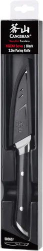 Vista 9 de Cangshan HELENA Series - Cuchillo de pelar forjado de acero alemán de 3.5 pulgadas con funda (negro)