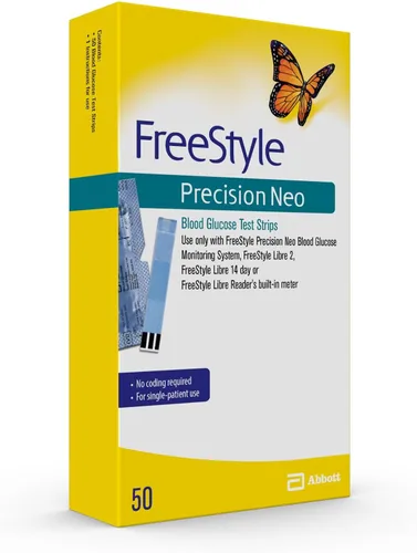 Vista 7 de Freestyle Precision Neo Tiras de prueba de glucosa en sangre, 50 tiras