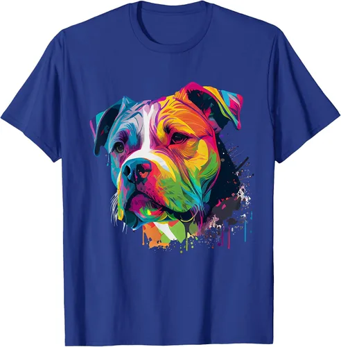 Vista 106 de Colorful American Bulldog American Bully Men Women T-Shirt Asphalt Grey