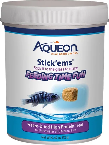 Vista 11 de Aqueon Stick'ems - Golosinas de pescado para mascotas liofilizadas que aumentan el color, 0.42 onzas